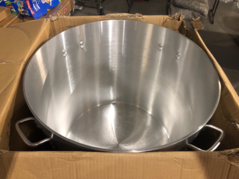 Photo 3 of **USED*HAS MINOR SCRATCHES INSIDE BOTTOM OF POT**
Winco ALHP-160, 160-Quart 22.8 x 23.2 Precision Extra Heavy Commercial Grade Aluminum Stock Pot, NSF