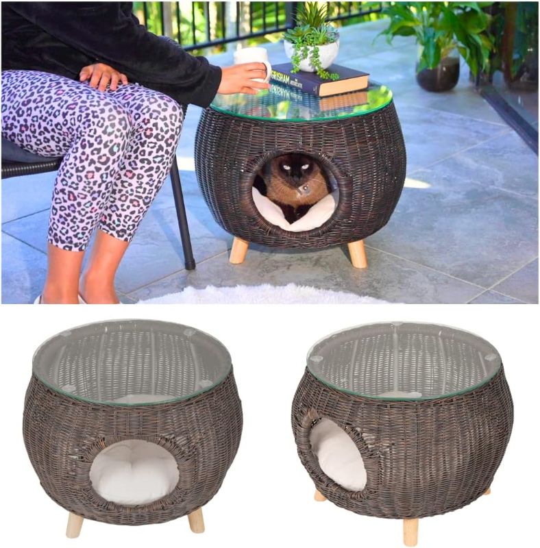 Photo 1 of (READ FULL POST) YITAHOME Hanging Egg Swing Chair Outdoor Wicker Hammock Chairs Indoor with Steel Stand UV Resistant Cushion 350lbs 