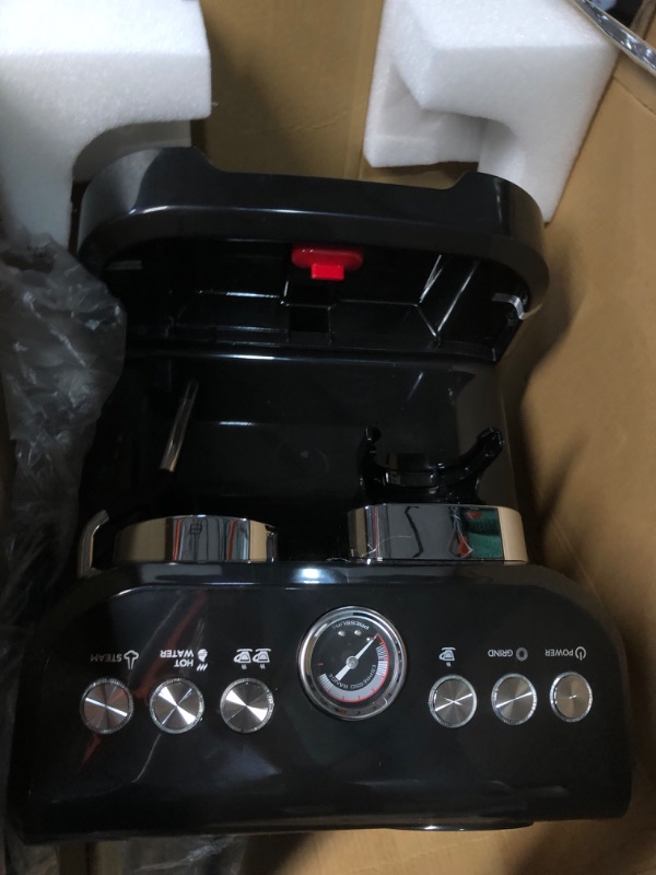 Photo 1 of (MISSING PARTS) MIROX Espresso Coffee Maker With Grinder For Home, 2000ML Water Tank&1450w and ABS Housing Combo Coffee Latte Maker 