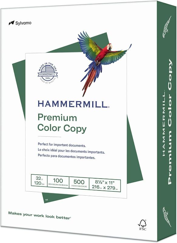 Photo 1 of Hammermill Printer Paper, Premium Color 28 lb Copy Paper, 8.5 x 11 - 5 Ream (2,500 Sheets) 