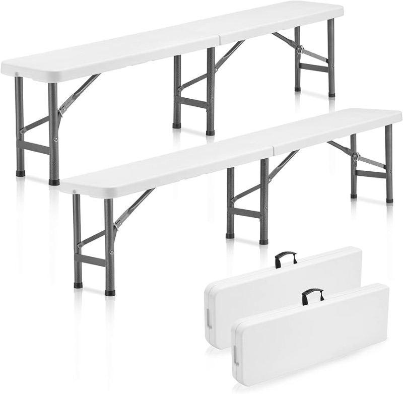 Photo 1 of 6ft Plastic Folding Bench(2 Pack)