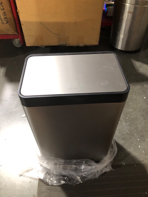 Photo 7 of **READ NOTES BELOW***Kohler 13 Gallon Hands-Free Kitchen Step, Trash Can with Foot Pedal, Quiet-Close Lid, Stainless Steel Stainless Steel Step Can