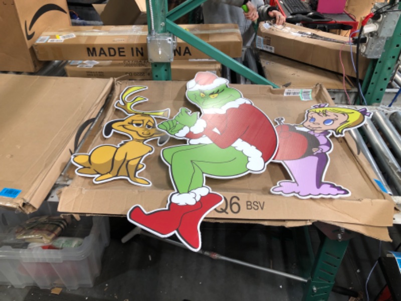 Photo 2 of **NONREFUNDABLE**FOR PARTS OR REPAIR**SEE NOTES**
Stealing Christmas Lights Yard Card Sign Whoville 3ft Tall Left Facing + Cindy Lou + Max Whoville