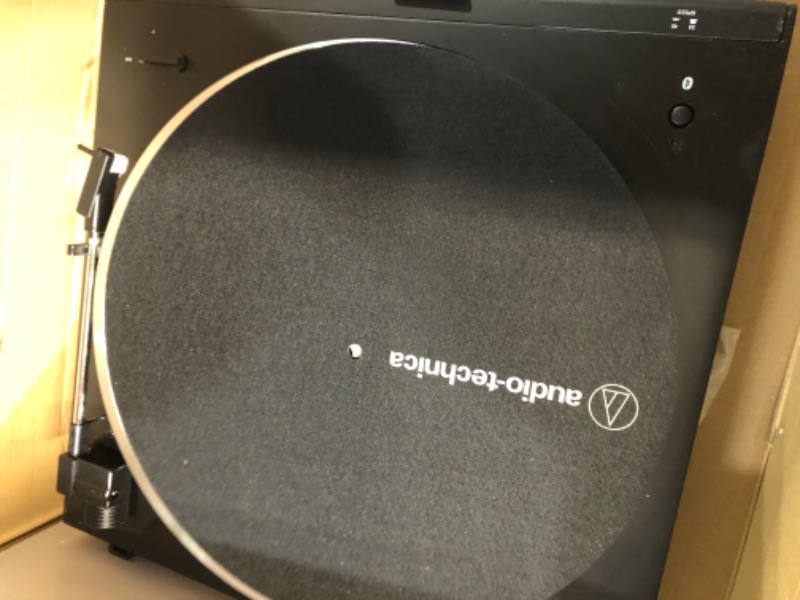 Photo 1 of Audio-Technica AT-LP60XBT-BK Fully Automatic Bluetooth Belt-Drive Stereo Turntable, Black, Hi-Fi, 2 Speed, Dust Cover, Anti-Resonance, Die-cast Aluminum Platter Black Wireless Turntable