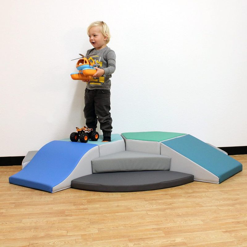 Photo 3 of (READ FULL POST) Factory Direct Partners 13680-CT SoftScape Super Fun Wall Climber, Indoor Active Play Structure for Toddlers and Kids, Safe Soft Foam Steps Ramps Crawling, Sliding Climbing (8-Piece) - Contemporary Contemporary Super Fun