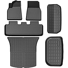 Photo 1 of Maysoo Tesla Model Y Floor Mats, Tesla Model Y 5-Seat 2020-2023 Accessories, All Weather Floor Mat Front Rear Cargo Liner Mat, Heavy Duty Floor Mats (Set of 6) Model Y floor mats (set of 6)