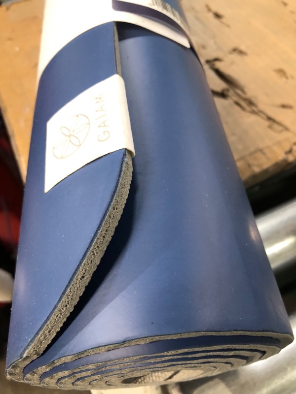 Photo 5 of ***DAMAGED READ NOTES***Gaiam Yoga Mat - Premium 5mm Dry-Grip Thick Non Slip  (68" or 78"L x 24" or 26"W x 5mm) Blue