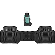 Photo 1 of FH Group F11306BLACKREAR Universal Fit Trimmable Non-Slip Vinyl Black Automotive Floor Mats fits most Cars, SUVs, and Trucks - Rear Set Black - Rear