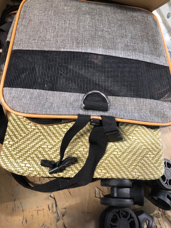 Photo 1 of VEVOR Airline Approved Dog Cat Carrier with Wheels, Soft Rolling Pet Travel Carrier on Wheels Hold up to 22 LBS with Telescope Handle and Upgraded Wheels Medium Carrier for under 22LBS