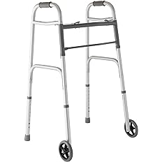 Photo 1 of (READ FULL POST) Medline Lightweight Folding Walker with 5” Wheels