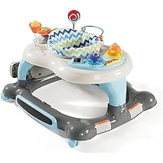 Photo 1 of (READ FULL POST) Storkcraft 3-in-1 Activity Walker and Rocker with Jumping Board and Feeding Tray, Interactive Walker with Toy Tray and Jumping Board for Toddlers and Infants, Blue/Gray Walkers