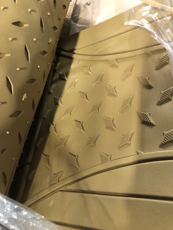 Photo 1 of Automotive Floor Mats Tan Solid Beige ClimaProof all season protection Universal Fit for most Cars, SUVs, and Trucks (Full Set Semi-Custom Premium, 3pc) FH Group F11307BEIGE