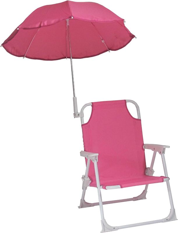 Photo 1 of (STOCK PHOTO FOR SAMPLE ONLY) - Redmon Beach Baby KIDS Umbrella Chair For Relaxing, Hot Pink 14W x 12D x 36.75H
