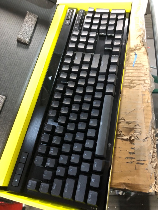 Photo 2 of Corsair K70 RGB PRO Wired Mechanical Gaming Keyboard (CHERRY MX RGB Speed Switches: Linear and Rapid, 8,000Hz Hyper-Polling, PBT DOUBLE-SHOT PRO Keycaps, Soft-Touch Palm Rest) QWERTY, NA - Black Cherry Speed- Fast K70 RGB PRO Black