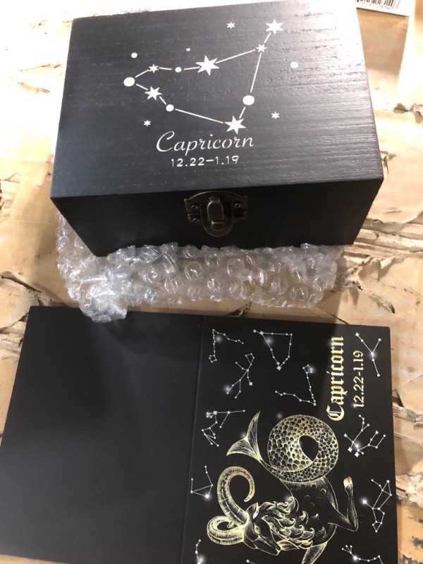 Photo 1 of 12 Pcs Constellation Crystals Gift Set, Healing Crystals, Eggshell Cup, Zodiac Necklace with Horoscope Box Set for Spiritual Astrology Decor Horoscope Birthday Gift Kit (Capricorns)
