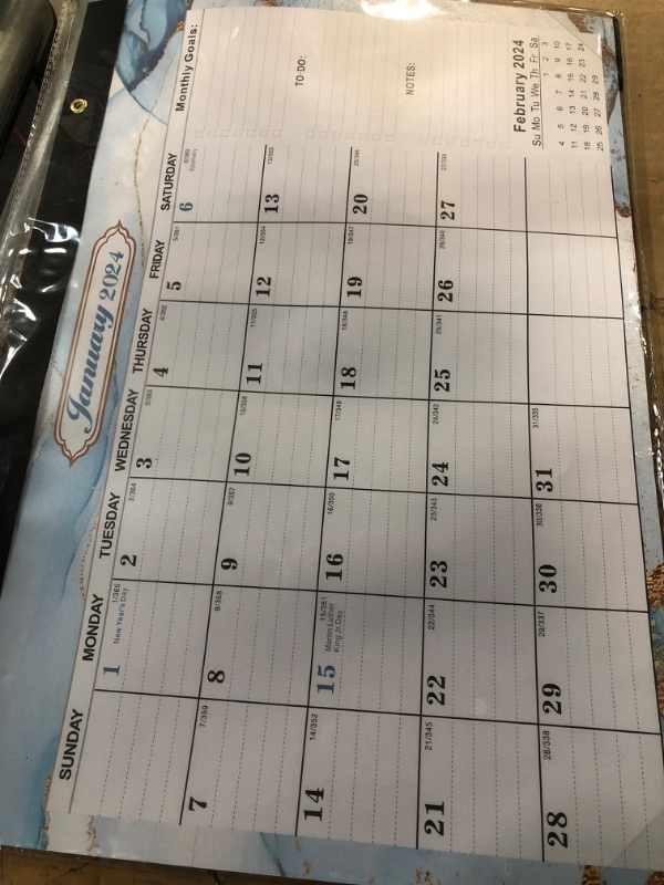 Photo 2 of 2024 Desk Calendar, 17" x 12" 2024-2025 Desk Calendar,18 Months Wall Calendar, Jan. 2024 - Jun. 2025,Thick Paper with Corner Protectors, Large Ruled Blocks, Perfect for Planning and Organizing Ink-17*12