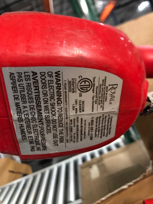 Photo 1 of **MINOR DAMAGE PREV USED**
Dirt Devil Power Express Lite Stick Vacuum SD22020, Red, 0.4 litres capacity