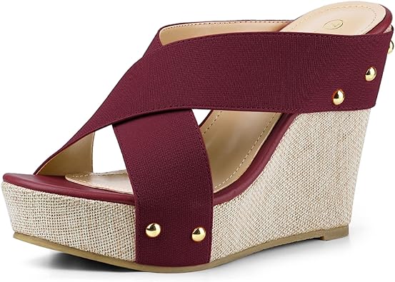 Photo 1 of Allegra K Women's Platform Slide Wedge Sandals 7.5