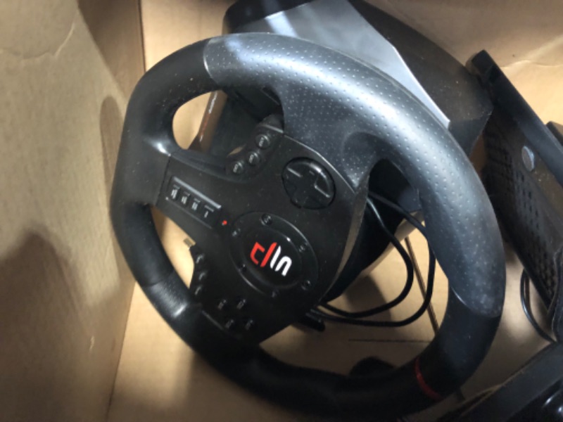 Photo 2 of ***USED - UNABLE TO TEST***
Superdrive - GS850-X racing steering wheel with manual shifter, 3 pedals, paddle shifters for Xbox Serie X/S, PS4, Xbox One, (programmable)