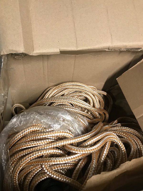 Photo 2 of **NONREFUNDABLE**FOR PARTS OR REPAIR**SEE NOTES**
MARINE SYSTEM Made 3/8 Inch 100FT 150FT Gold/White Nylon Anchor Line 