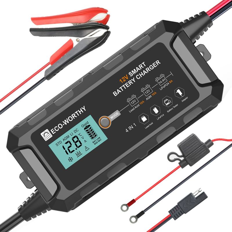 Photo 1 of ECO-WORTHY 10-Amp 12V Smart Fully Automatic Battery Charger 