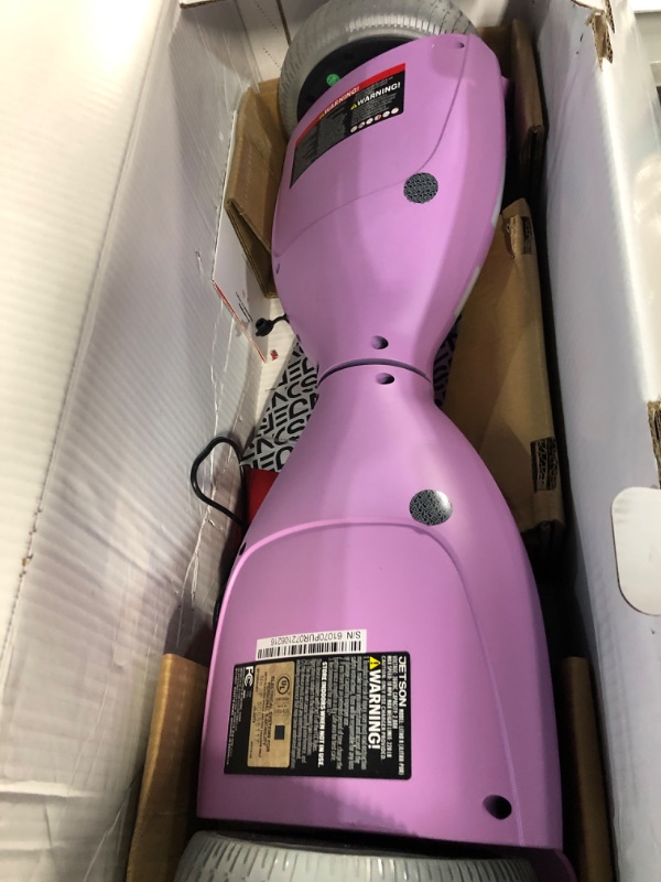 Photo 5 of ***PARTS ONLY/NON-RETURNABLE**DAMAGED**ONLY POWERS ON WHILE CHARGING***
Jetson All Terrain Light Up Self Balancing Hoverboard with Anti-Slip Grip Pads, for riders up to 220lbs Purple