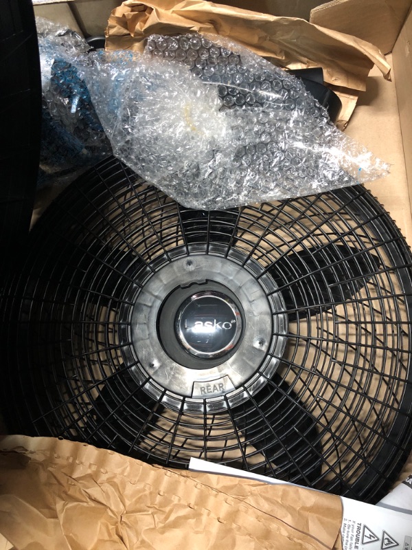 Photo 2 of Lasko 1843 18? Remote Control Cyclone Pedestal Fan with Built-in Timer, Black Features Oscillating Movement and Adjustable Height Standard Packaging