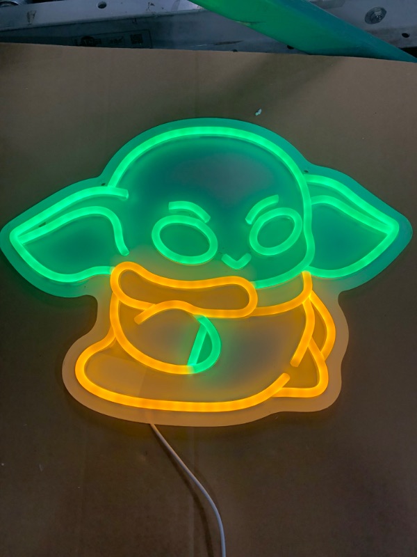 Photo 2 of **NONREFUNDABLE**FOR PARTS OR REPAIR**SEE NOTES**
Green Alien Neon Sign Baby Alien Decor Green Yellow LED Neon Light Neon Signs for Wall Decor Green Alien Light Up Signs for Bedroom Man Cave Game Room Decor Movie Fans Gifts A-Green Orange