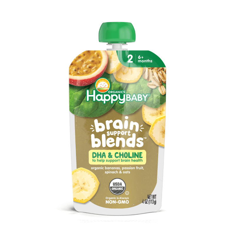 Photo 2 of ***nonrefundable***Happy Baby Organics Brain Support Blends Bananas, Passionfruit, Spinach & Oats with DHA and Choline, 4oz Pouch (Pack of 16) Bananas, Spinach, Passionfruit & Oats
best by march 29 2024