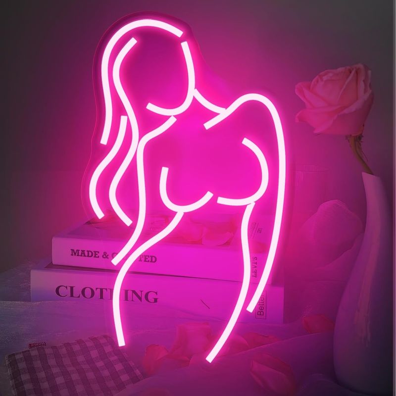 Photo 1 of ***bundle of 2***Pink Lady Body Neon Sign for Various Spaces