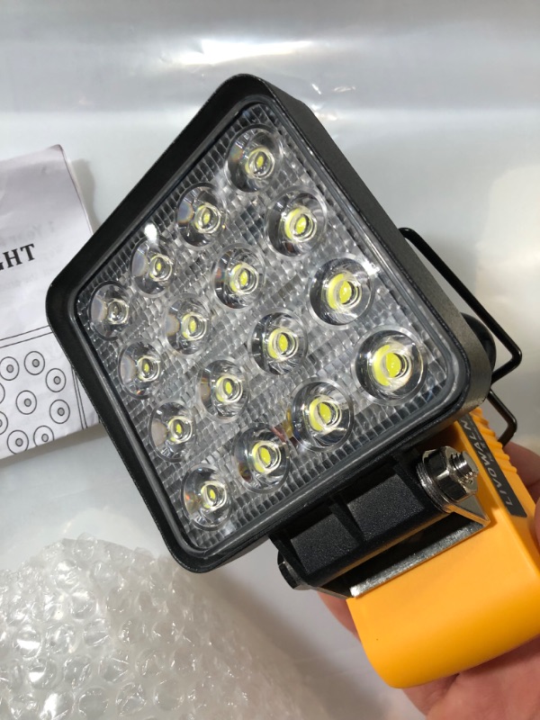 Photo 3 of LIVOWALNY Cordless LED Work Light for Dewalt 20v Battery, 34W 3400LM Flood Lights for Emergencies, Camping, Outdoor with USB and Type C Charger Port 34 Watts