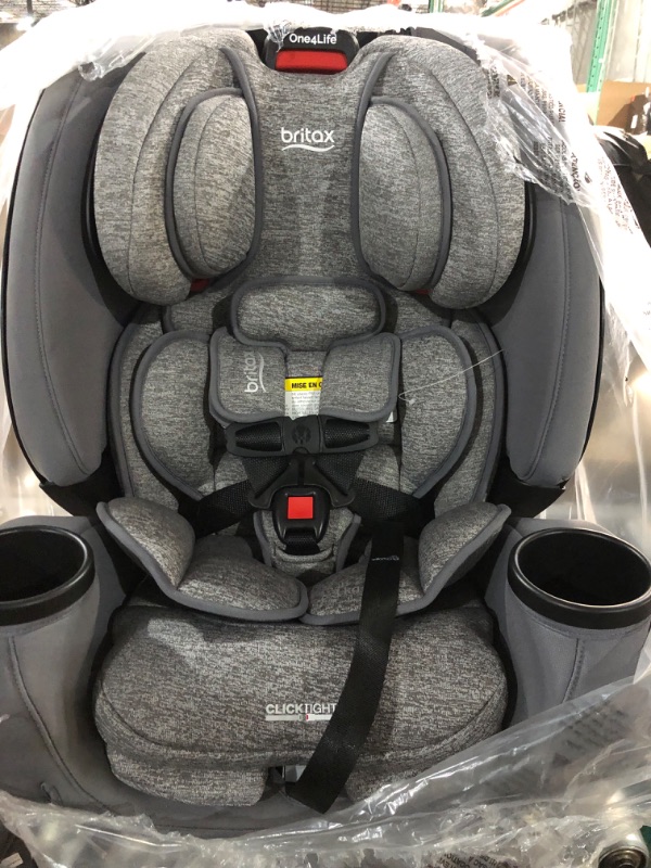 Photo 4 of Britax One4Life Convertible Car Seat, 10 Years of Use from 5 to 120 Pounds, Converts from Rear-Facing Infant Car Seat to Forward-Facing Booster Seat, Performance Fabric, Cool N Dry Moonstone