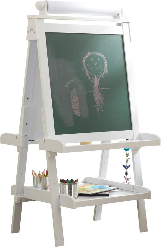 Photo 1 of **BL:ACK**KidKraft Deluxe Wooden Easel with Chalkboard and Dry Erase Surfaces