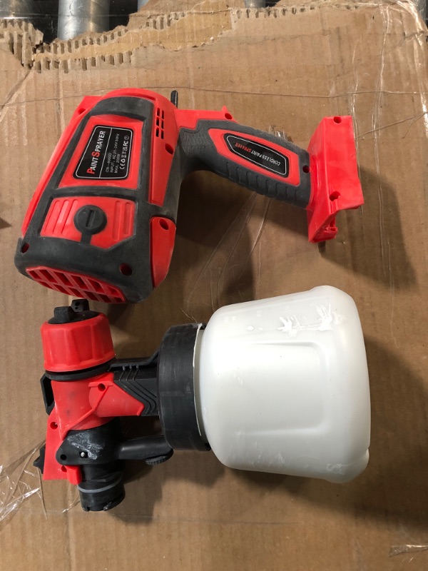 Photo 3 of **BATTERY NOT INCLUDED** PEDONY Cordless Paint Sprayer for Milwaukee 18V Battery HVLP Electric Spray Paint Gun with 4 Nozzles & 1000ml Capacity Container for Painting Wall Fence Home Interior and Exterior (Tool Only) 4 Nozzles For Milwaukee