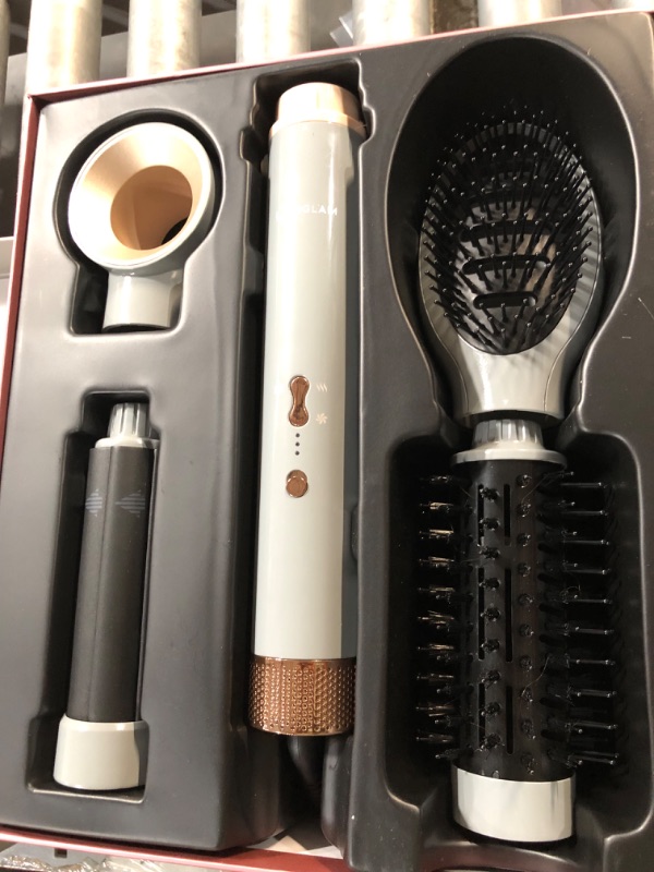 Photo 4 of **USED** IG INGLAM MegaAIR Styler, 4 in-1 Professional Hair Dryer Brush 110,000 PRM Brushless BLDC Motor Ionic Hot Air Volumizing and Shape, Gray