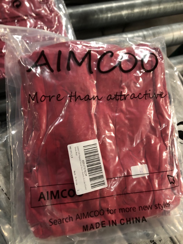 Photo 1 of Aimcoo square neck, short sleeve, A-line, flowery red dress dress