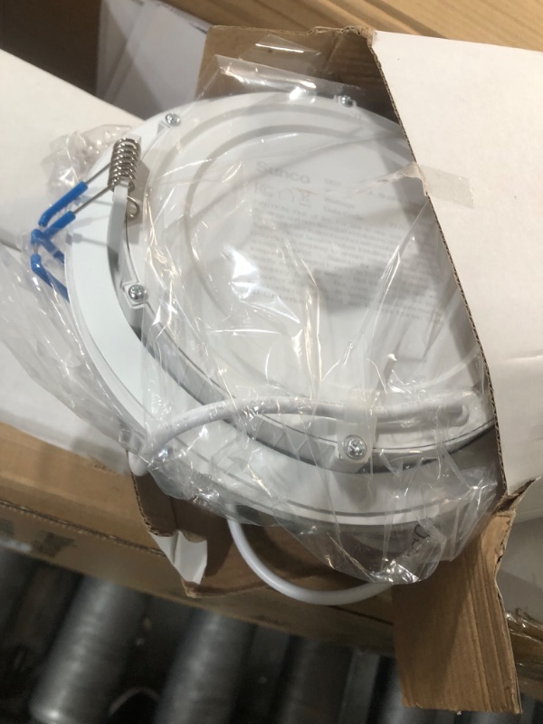 Photo 1 of Sunco Lighting 12 Pack 6 Inch Ultra Thin LED Recessed Ceiling Lights Slim, 5000K Daylight, Dimmable 14W=100W, 850 LM, Baffle Trim Damp Rated, Canless Wafer Thin with Junction Box - Energy Star 5000K Daylight 6 inch