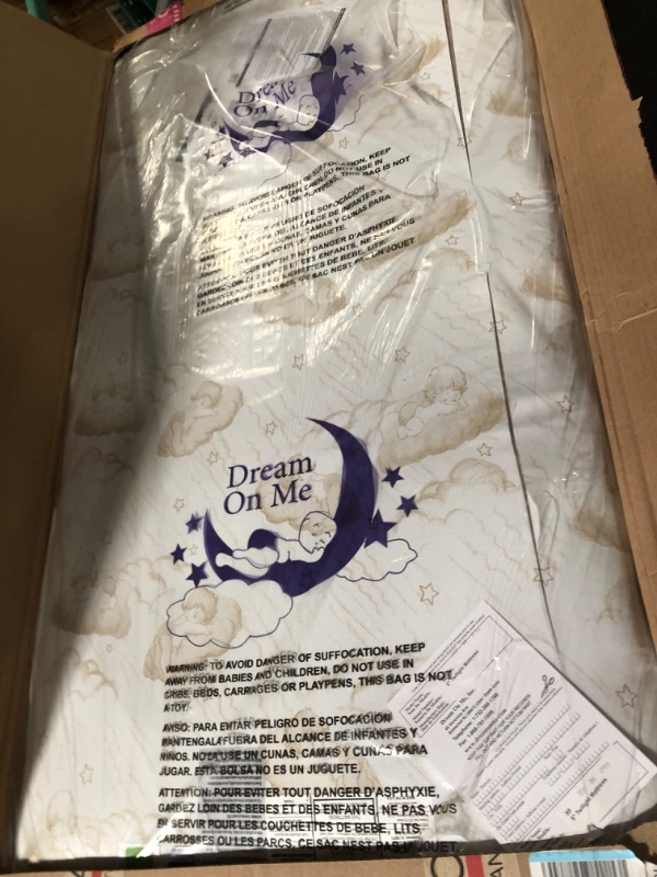 Photo 2 of **SEE PICS FOR DAMAGE**Dream On Me Twilight 5” 88 Coil Inner Spring Crib And Toddler Mattress, Greenguard Gold Certified, 10 Year Limited Warranty, Waterproof Vinyl Cover, Made In The U.S.A, Support And Comfort