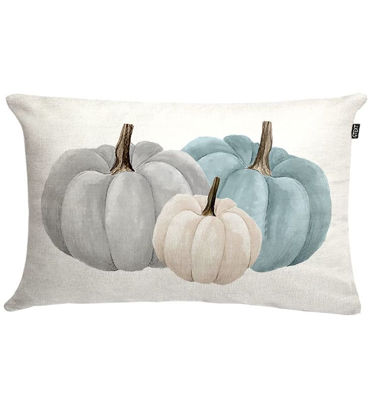 Photo 1 of **2 Pack** GTEXT Fall Throw Pillow Cover Fall Pumpkins Pillow Cover Farmnhouse Autumn Dedcor Cushion Cover Decoration Linen 20 x 12 Inch Fall Long 4261 