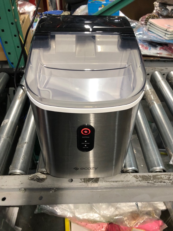 Photo 2 of ***USED - POWERS ON - UNABLE TO TEST FURTHER***
ecozy Nugget Ice Maker Countertop - Chewable Pellet Ice Cubes, 33 lbs Daily Output, Stainless Steel