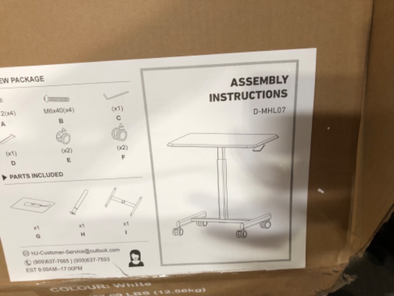 Photo 4 of Mobile Standing Desk,Small Rolling Standing Desk, Portable Laptop Height Adjustable Table