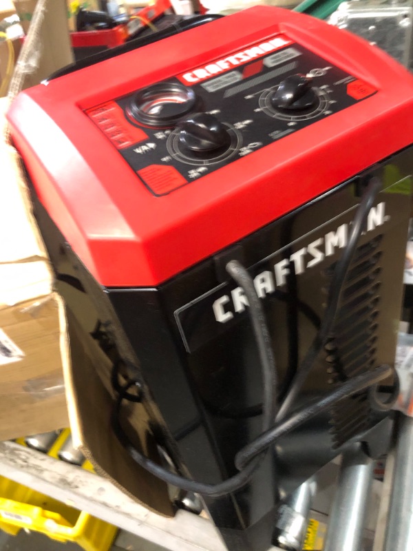 Photo 1 of CRAFTSMAN CMXCESM233 250A 6V/12V Wheeled Battery Charger and Jump Starter – for Car, SUV, Truck, and Boat Batteries – 135-Minute Manual Timer Controlled