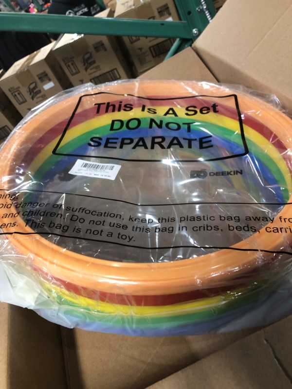 Photo 1 of Deekin Agility Rings Speed and Agility Training Rings Exercise Speed Ring Set Plastic Circle Jumping Hoops for Kids Adults Training Toss Equipment, 15 Inch, Green Yellow Red Blue and Orange 40