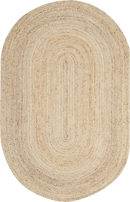 Photo 1 of (READ FULL POST) SAFAVIEH Cape Cod Collection Area Rug - 3' x 5' Oval, Natural, Handmade Flat Weave Jute, Ideal for High Traffic Areas in Living Room, Bedroom (CAP252A) 3' x 5' Oval Natural