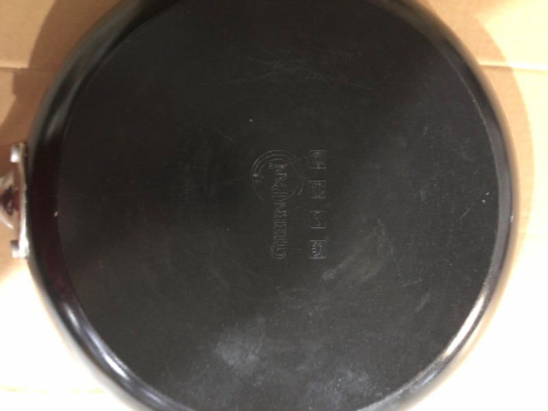 Photo 4 of ***MINOR DAMAGE**SMALL BUT DEEP SCRATCH IN PAN**PICTURED***
GreenPan Chatham Black Prime Midnight Hard Anodized Healthy Ceramic Nonstick, 12" Frying Pan with Lid