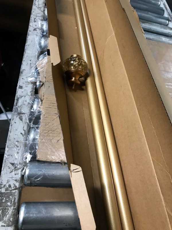 Photo 2 of **MISSING ITEMS**USFOOK 1 Inch Curtain Rods 36 to 72 Inches(3-6 ft) Telescoping Single Drapery Rod, Curtain Rods for Windows 24 to 68 Inches, Luxury Gold Translucent Finials 36-72" Luxury Gold