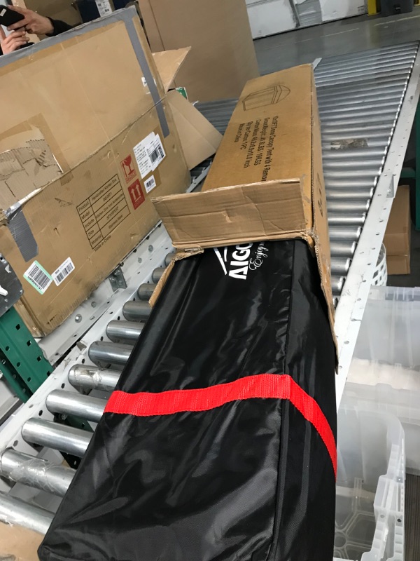 Photo 1 of AIGOCANO Canopy Tent with Netting Screen,10x10 Easy Pop Up Gazebo for Outdoor Parties,Camping,Foldable Patio Gazebo with Roller Bag and 4 Sandbags (White)