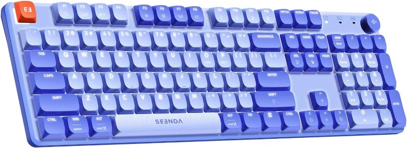 Photo 1 of (READ FULL POST) seenda Wireless Mechanical Blue Colorful Keyboard, Tactile Quiet Keyboard with Low Profile, Bluetooth/2.4G/Wired Connection, Rechargeable Backlit Keyboard, Programmable for Mac/iPad/Windows/Android
