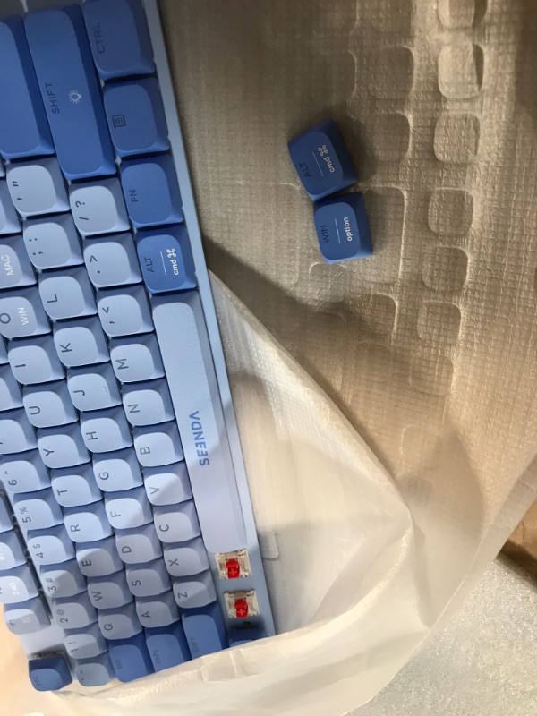 Photo 3 of (READ FULL POST) seenda Wireless Mechanical Blue Colorful Keyboard, Tactile Quiet Keyboard with Low Profile, Bluetooth/2.4G/Wired Connection, Rechargeable Backlit Keyboard, Programmable for Mac/iPad/Windows/Android
