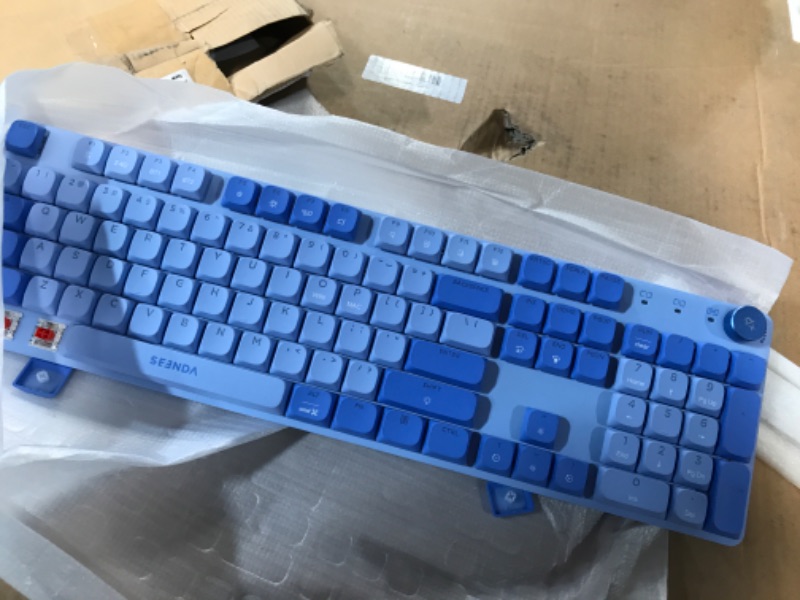 Photo 2 of (READ FULL POST) seenda Wireless Mechanical Blue Colorful Keyboard, Tactile Quiet Keyboard with Low Profile, Bluetooth/2.4G/Wired Connection, Rechargeable Backlit Keyboard, Programmable for Mac/iPad/Windows/Android
